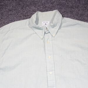 Vintage Brooks Brothers Sport Shirt Mens XL Mint Green Timeless Luxury Pin Check